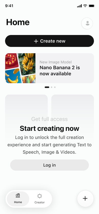Onboarding - sign up and verification — step 1, ElevenLabs (iOS sample screen)