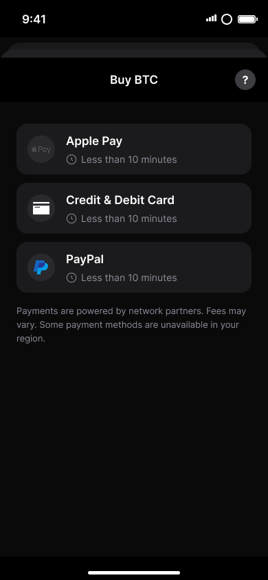 Buy crypto — step 7, Phantom (iOS sample screen)
