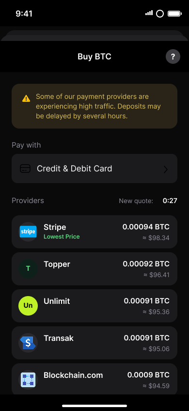 Buy crypto — step 8, Phantom (iOS sample screen)