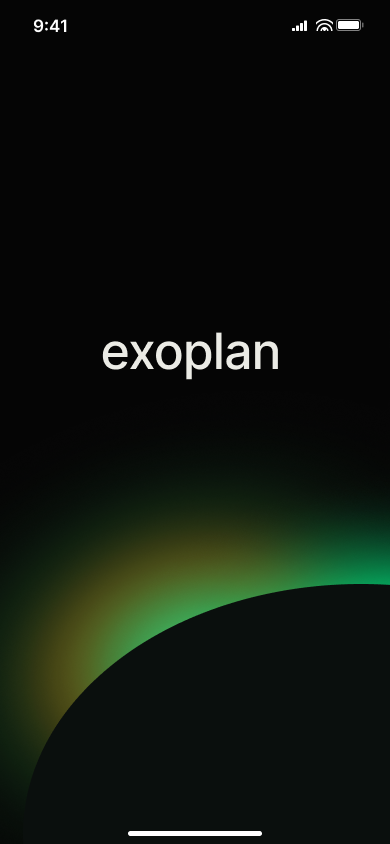 Permissions onboarding — step 8, Exoplan (iOS sample screen)