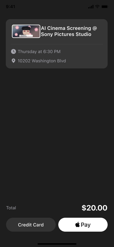 Register for an event — step 4, Luma (iOS sample screen)