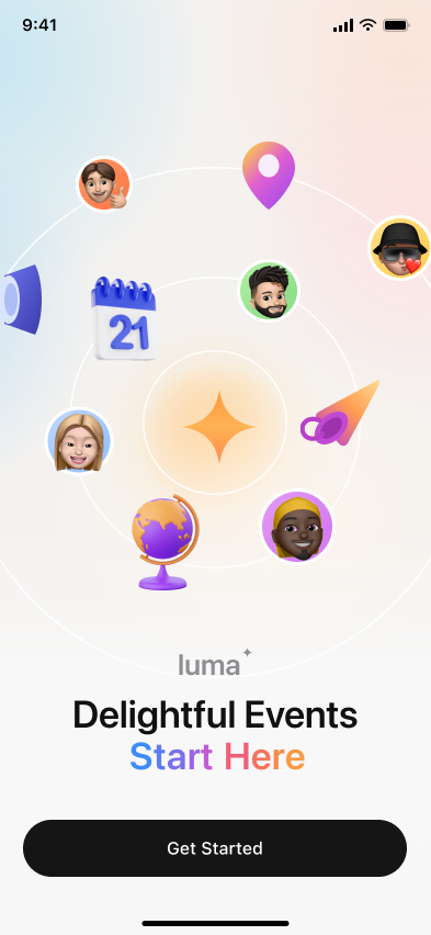 Register for an event — step 1, Luma (iOS sample screen)