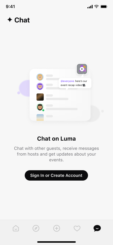 Register for an event — step 3, Luma (iOS sample screen)