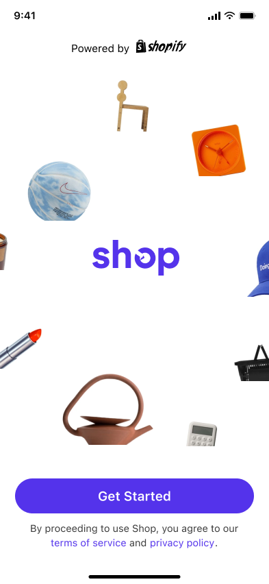 Order tracking — step 1, Shopify (iOS sample screen)