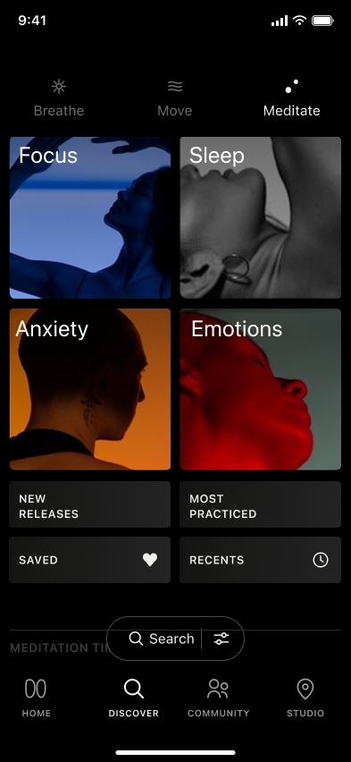 Select Session flow — step 2, Open (iOS sample screen)