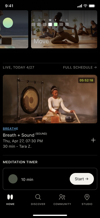 Select Session flow — step 1, Open (iOS sample screen)