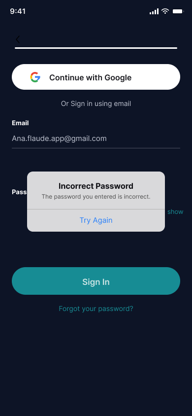 Sign up — step 2, Luminary (iOS sample screen)
